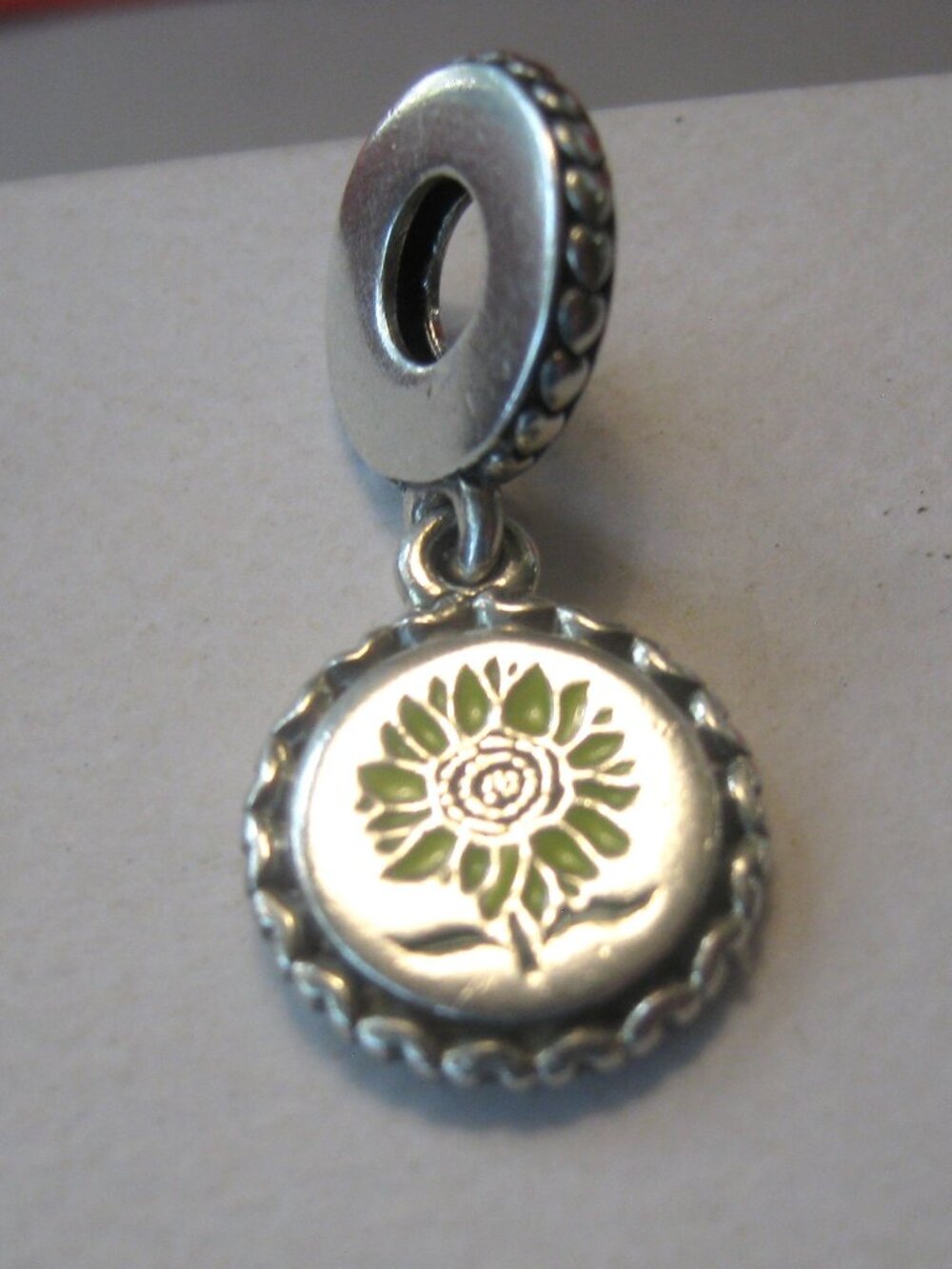 As NEW - Authentic PANDORA Sunflower Dangle Charm - 'Love for All'